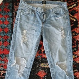 Just black distressed skinny